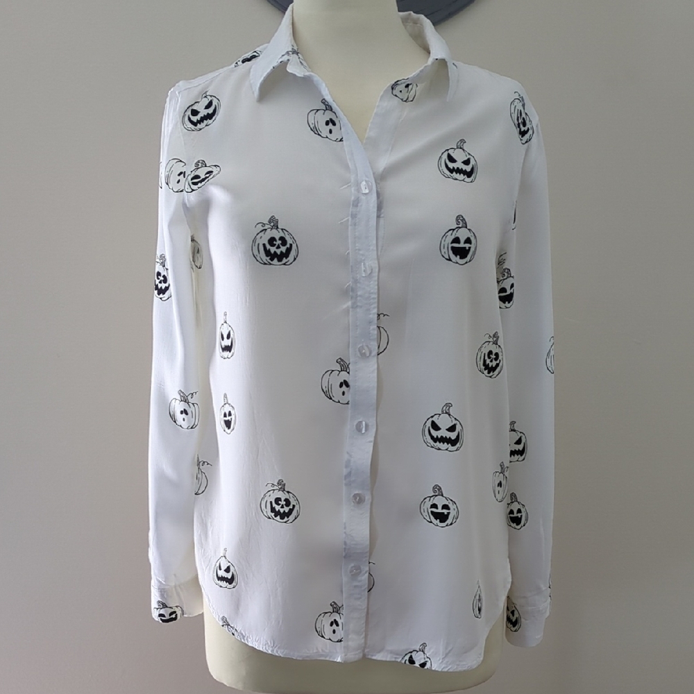 Pumpkin Button Down Blouse